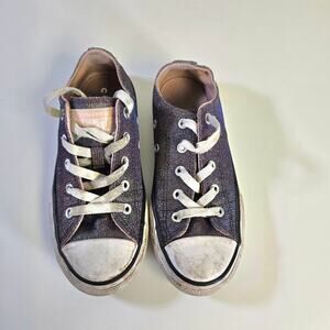 Converse Pink Glitter Low Top Sneakers Play Condition size Kids 1